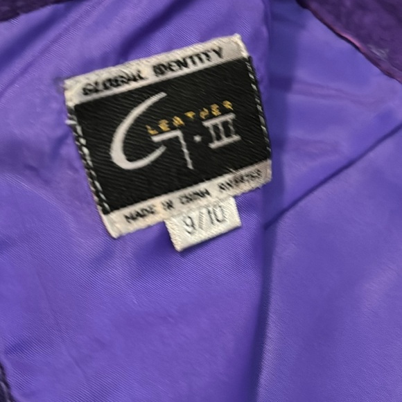 Global Identity Purple Genuine Suede Vintage Lined Back Slit Snap Zip Skirt 9/10 - Picture 4 of 11